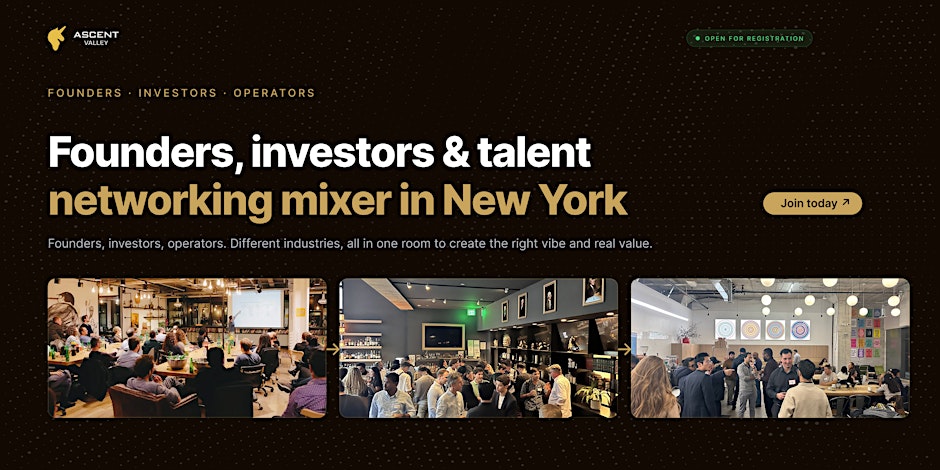 Startup Founders, Investors & Talent Mixer in New York